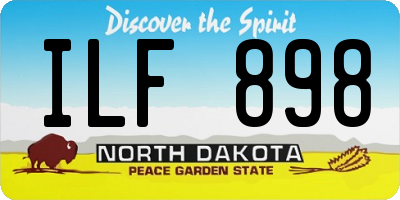 ND license plate ILF898