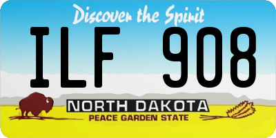 ND license plate ILF908