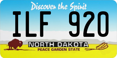 ND license plate ILF920