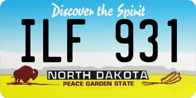 ND license plate ILF931
