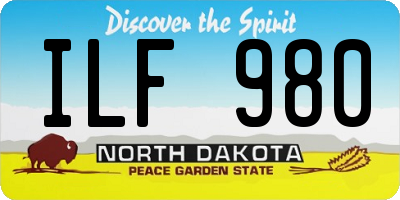 ND license plate ILF980