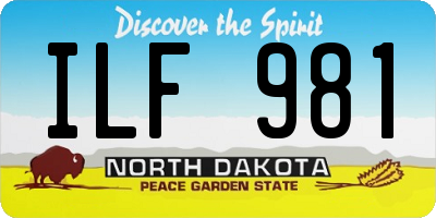 ND license plate ILF981