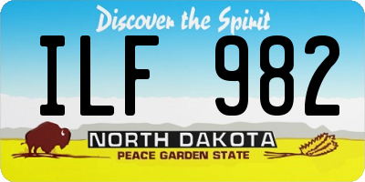 ND license plate ILF982