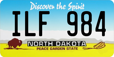 ND license plate ILF984