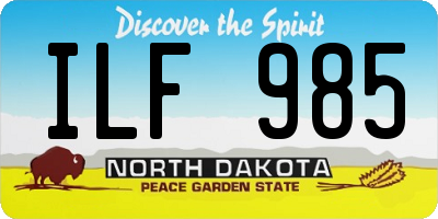 ND license plate ILF985