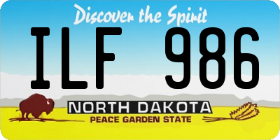 ND license plate ILF986