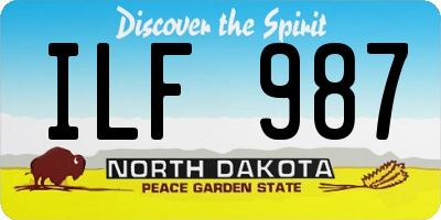 ND license plate ILF987