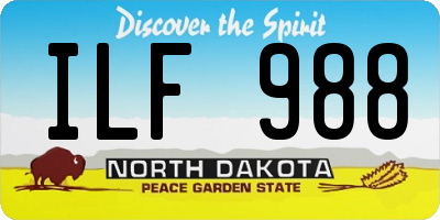 ND license plate ILF988