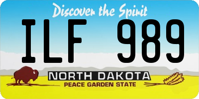 ND license plate ILF989