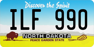 ND license plate ILF990