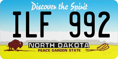 ND license plate ILF992
