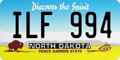 ND license plate ILF994