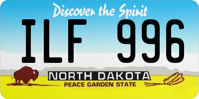 ND license plate ILF996
