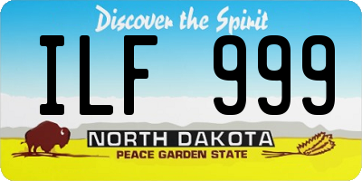 ND license plate ILF999