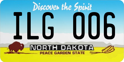 ND license plate ILG006