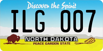 ND license plate ILG007