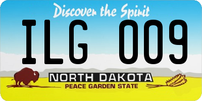 ND license plate ILG009