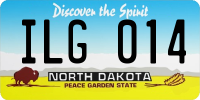 ND license plate ILG014