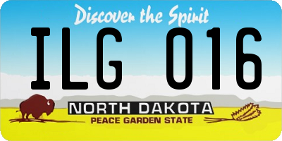 ND license plate ILG016