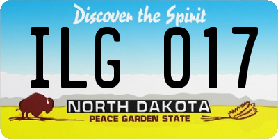 ND license plate ILG017