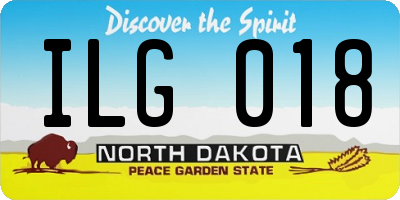 ND license plate ILG018