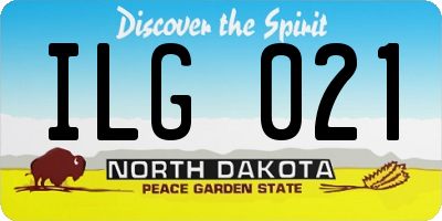 ND license plate ILG021