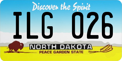 ND license plate ILG026