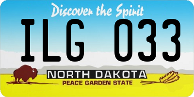ND license plate ILG033