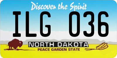 ND license plate ILG036