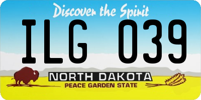 ND license plate ILG039