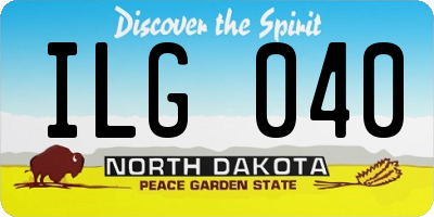 ND license plate ILG040