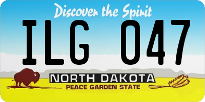 ND license plate ILG047