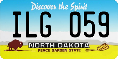 ND license plate ILG059