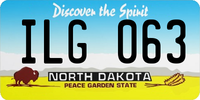 ND license plate ILG063