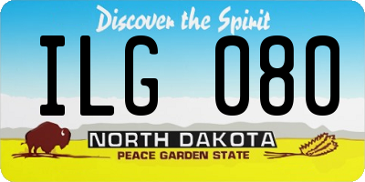ND license plate ILG080