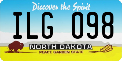 ND license plate ILG098
