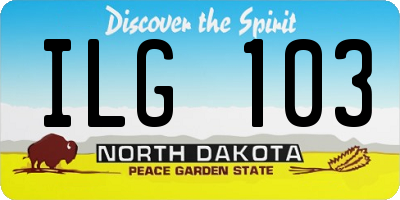 ND license plate ILG103