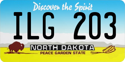 ND license plate ILG203