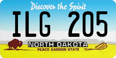 ND license plate ILG205
