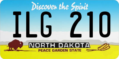 ND license plate ILG210