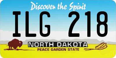 ND license plate ILG218
