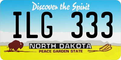 ND license plate ILG333