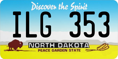 ND license plate ILG353