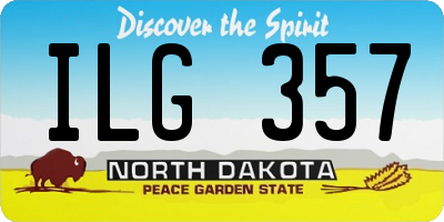 ND license plate ILG357