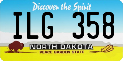 ND license plate ILG358