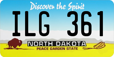 ND license plate ILG361