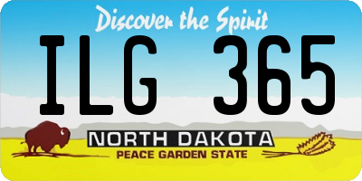ND license plate ILG365