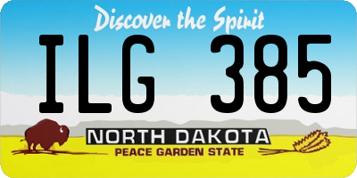 ND license plate ILG385