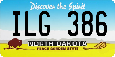 ND license plate ILG386