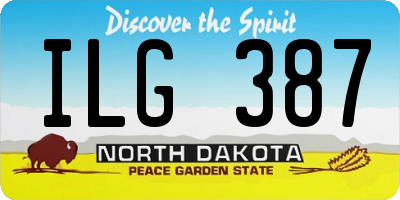 ND license plate ILG387
